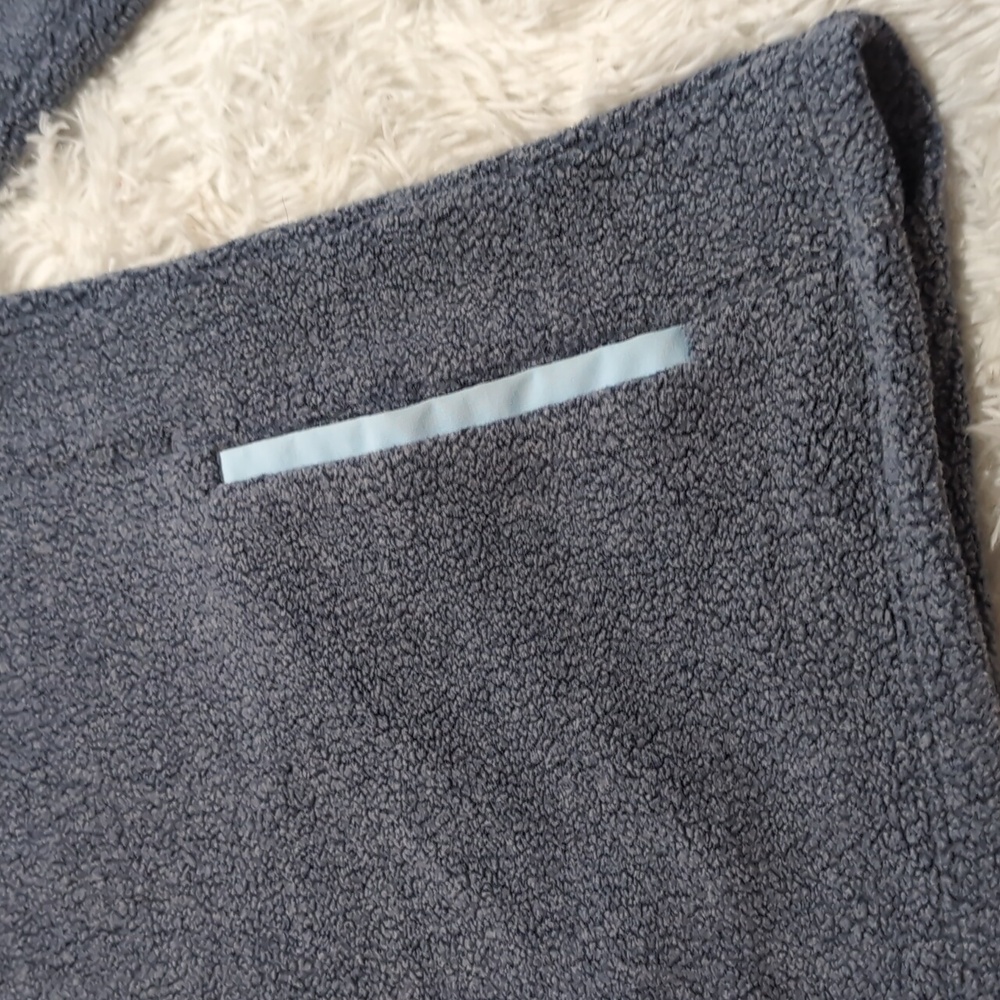 Y2K Vintage L.L. Bean Blue Tumbled Sherpa 1/4 Snap Pullover Sweater - Picture 6 of 12